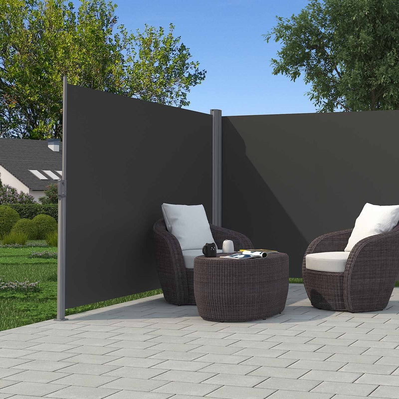 Double Side Canopy - Sun Protection - Sekretessskärm - Sjalusi - Terrace - Garden - Balcony - Smoke Grey