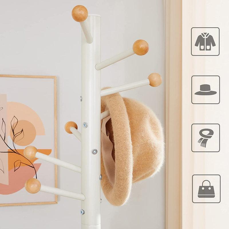 Coat Rack - Vaateteline - 11 luodinkoukkua - valmistettu terästä - takkeille - hatut - laukut - vaatekaappi - valkoinen