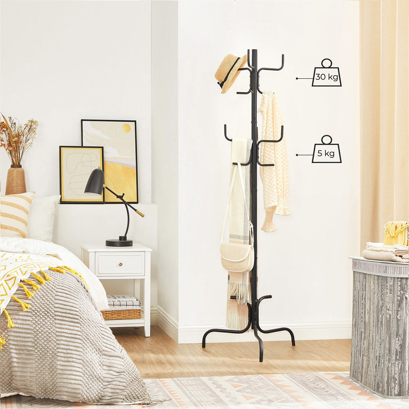 Garderob - Coat Rack - Klädstativ - Klädförvaring - Rockar - Hattar - Väskor - Svart