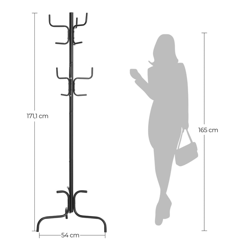 Garderob - Coat Rack - Klädstativ - Klädförvaring - Rockar - Hattar - Väskor - Svart