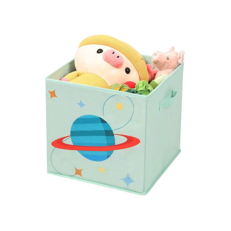 Boîtes de rangement - Ensemble de 3 - Toys - Boîtes de tissus - Chantiques pour enfants - bleu / vert / rose