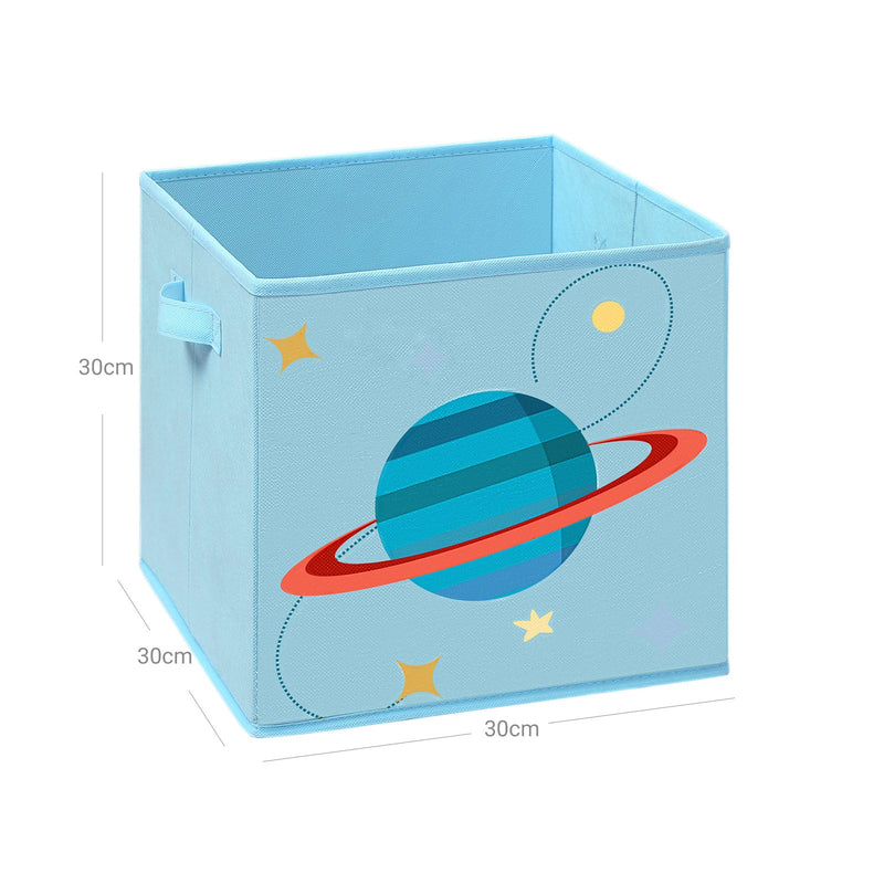 Opbevaringsbokse - Sæt med 3 - Legetøj - Fabrics -kasser - Børneværelser - Blå / grøn / lyserød