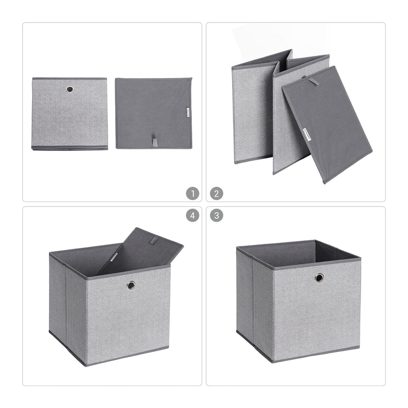 Boîtes de rangement - Ensemble de 6 boîtes pliantes - Boîtes en tissu - Gray