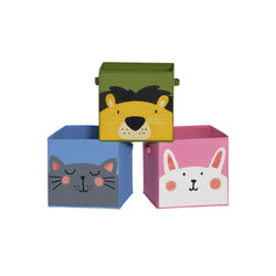 Ensemble de 3 boîtes pliantes pour les enfants - boîtes de rangement - Animaux