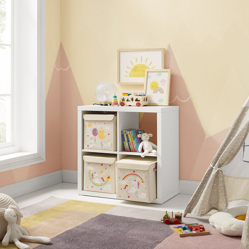 Boîte de rangement - avec couvercle - Ensemble de 3 - Panier de stockage - Stockage de jouets - Beige