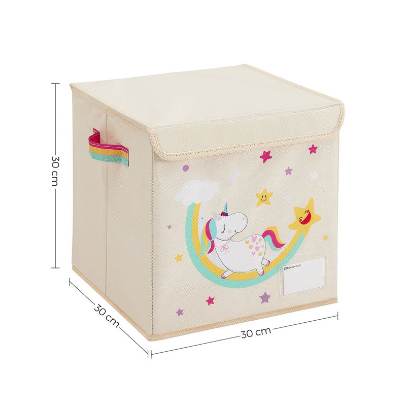 Boîte de rangement - avec couvercle - Ensemble de 3 - Panier de stockage - Stockage de jouets - Beige