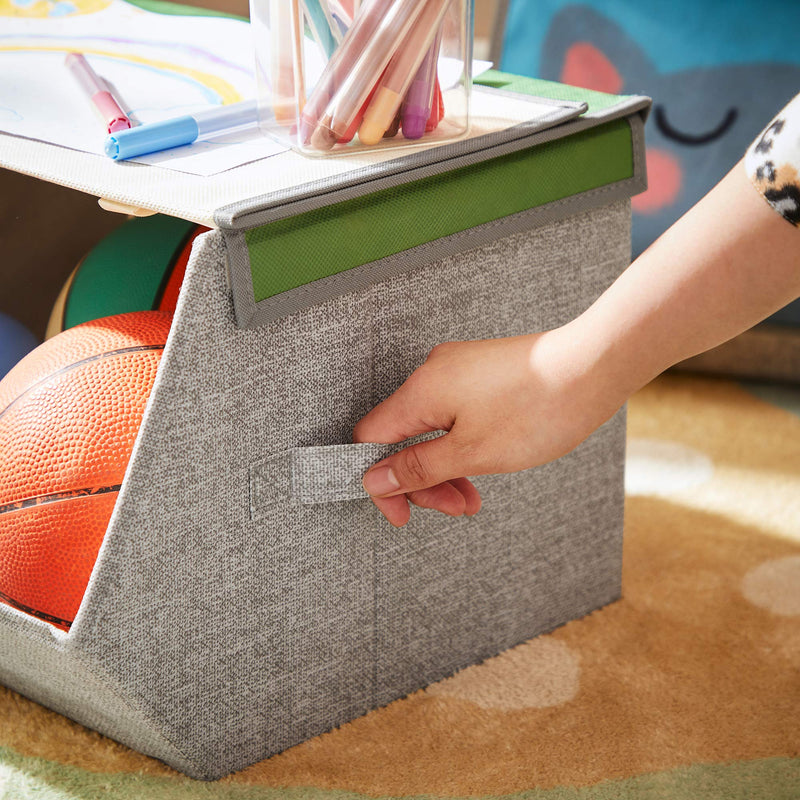 Ensemble de 3 boîtes de tissu pour enfants - avec couvercle - animaux