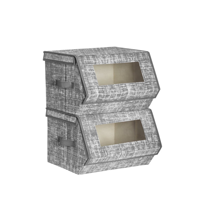 Ensemble de 2 boîtes de rangement en tissu - Gray