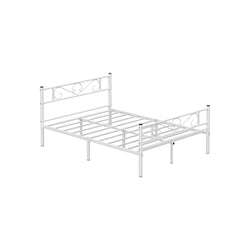 Double Bed Frame - Metal Frame - 140x190cm - vit