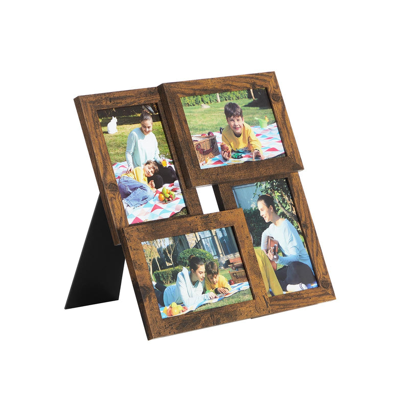 Photo Frame - Kollaasi - Kuvagalleria 4 kuvaa - lasipaneelin vintage - ruskea