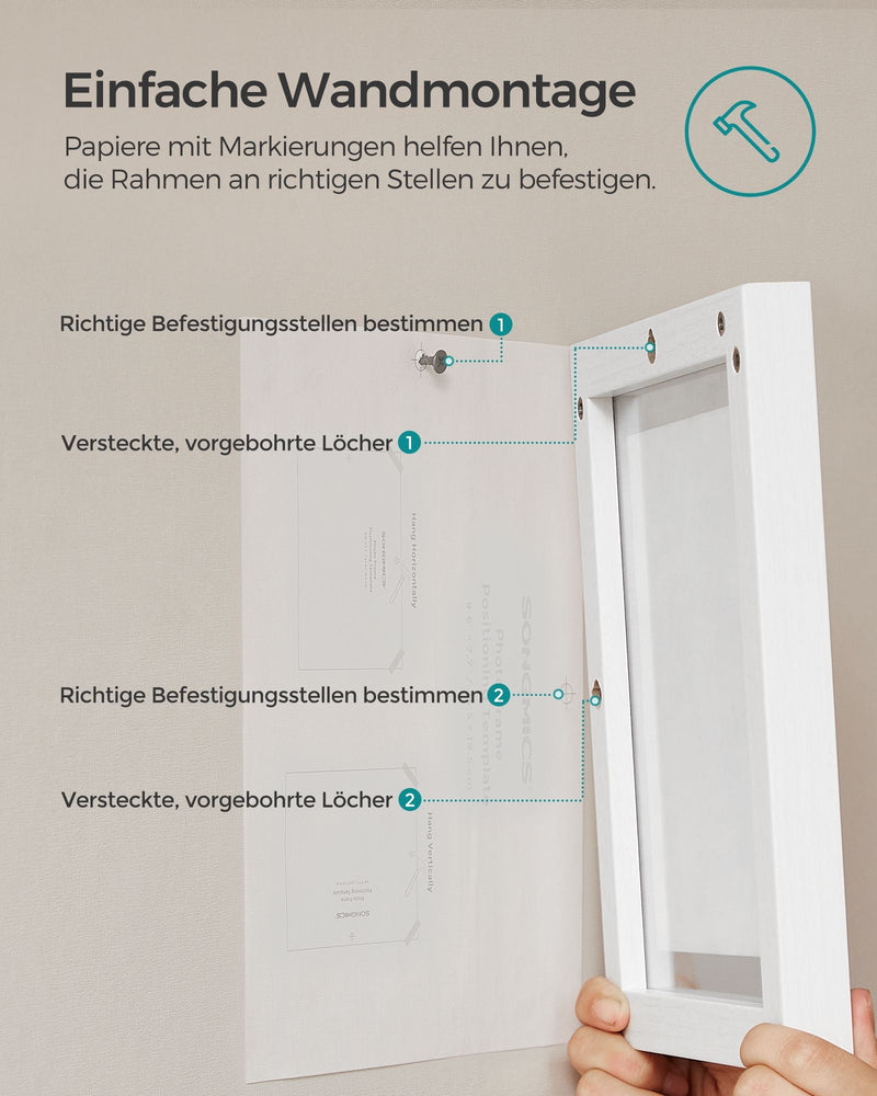 Sæt med 12 flydende fotorammer - Hvid