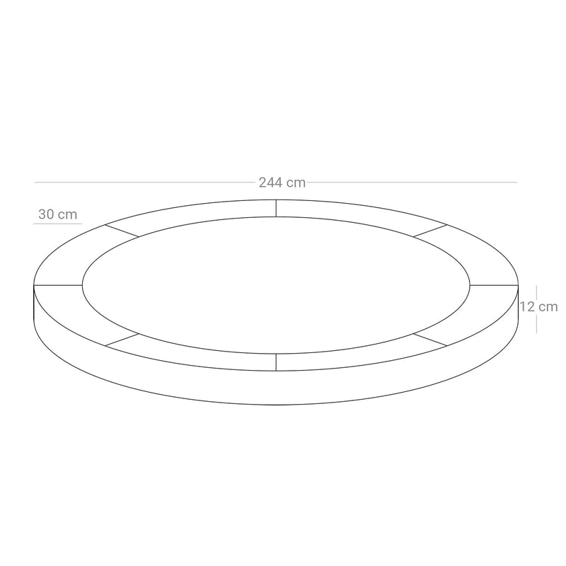 Trampoliinin reunan kansi - Edge Protection - Turvamatto - UV -Resistent - Scheurvast -ø 244 cm