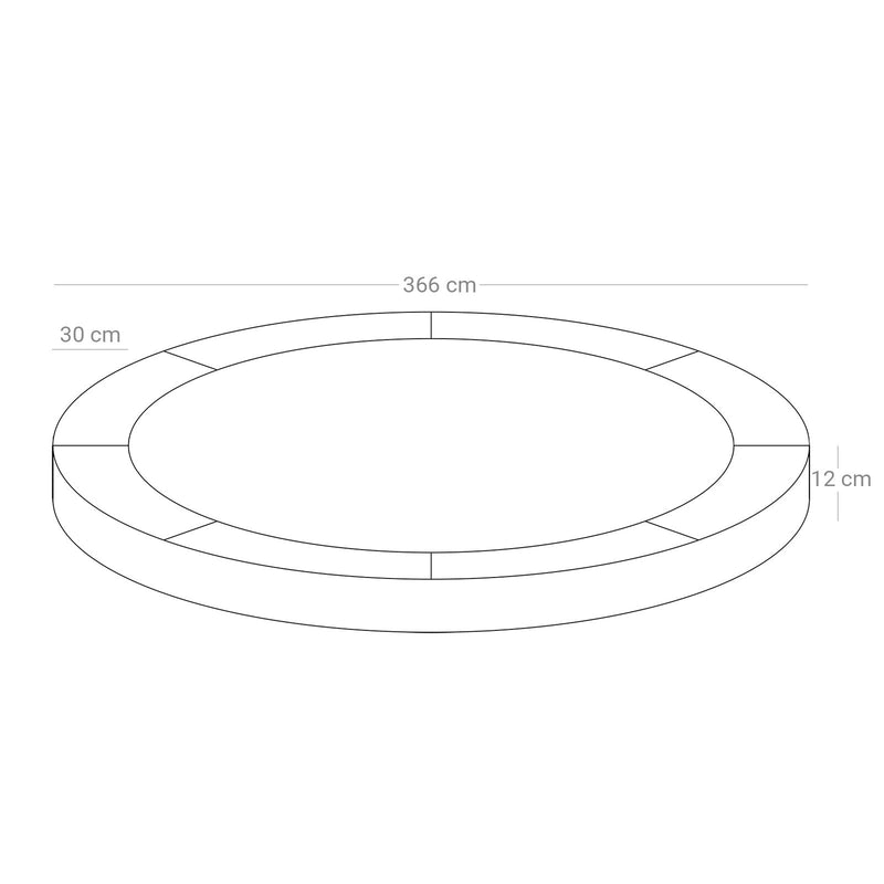 Couvercle de bord de trampoline - tapis de sécurité - Ø 366 cm - bleu