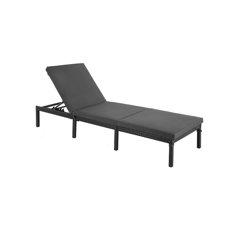 Lounger - Seat Garden - avec coussin - 5 cm d'épaisseur - dossier réglable - 59 x 198 x 28 cm