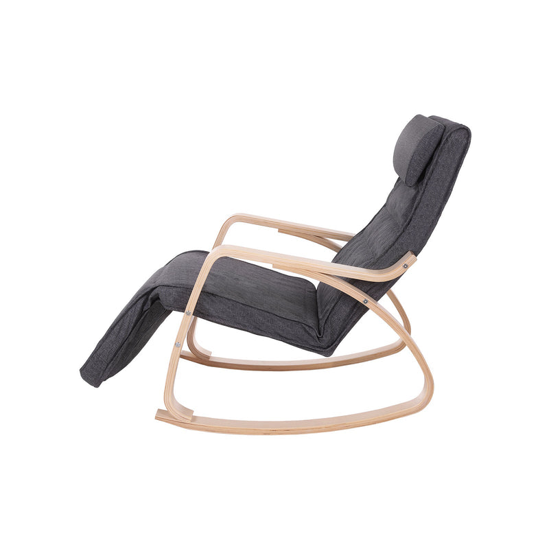 Détendez le fauteuil - chaise à bascule - Chaise de détente - avec repose-pieds - gris foncé