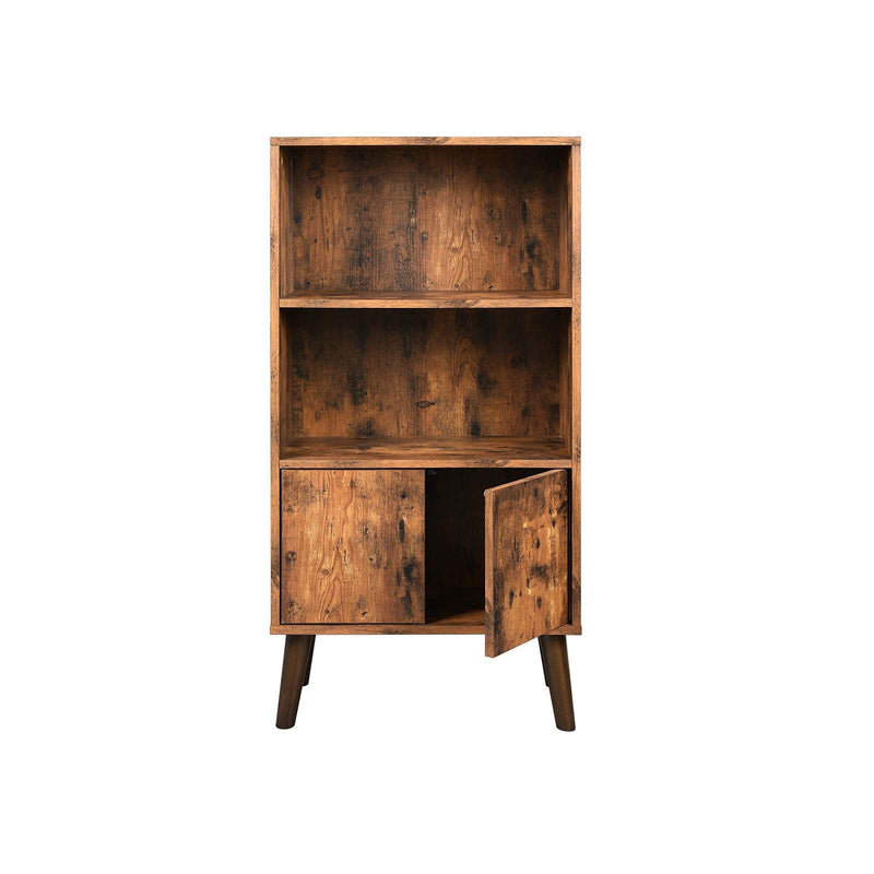 Boekenkast - Kast - Opbergkast - Retro - Met deuren - 60 x 30 x 120 cm