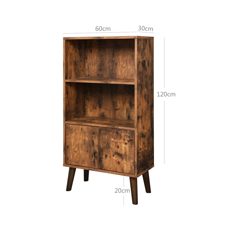 Bibliothèque - armoire - Coundre de rangement - Rétro - avec portes - 60 x 30 x 120 cm