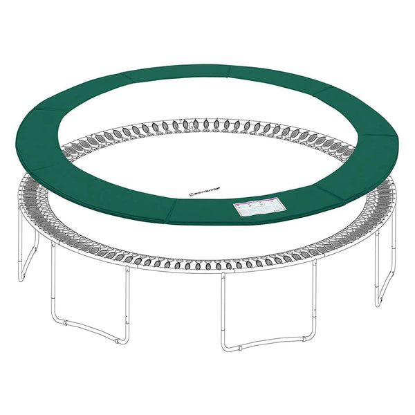 Trampoline randhoes - Randbescherming - Voor Ø 366 cm - Veerhoes - Groen