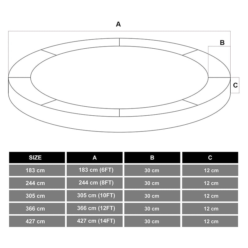 Trampoline randhoes - Randbescherming - Voor Ø 366 cm - Veerhoes - Groen