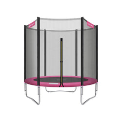 Trampolin - Garden Trampoline - Ø 183 cm - med säkerhetsnät - med trappor - rosa