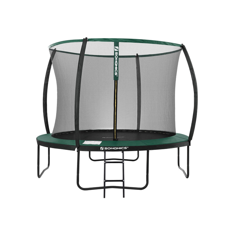 Trampoline - Trampoline de jardin - Ø 305 cm - avec filet de sécurité - avec escaliers - vert