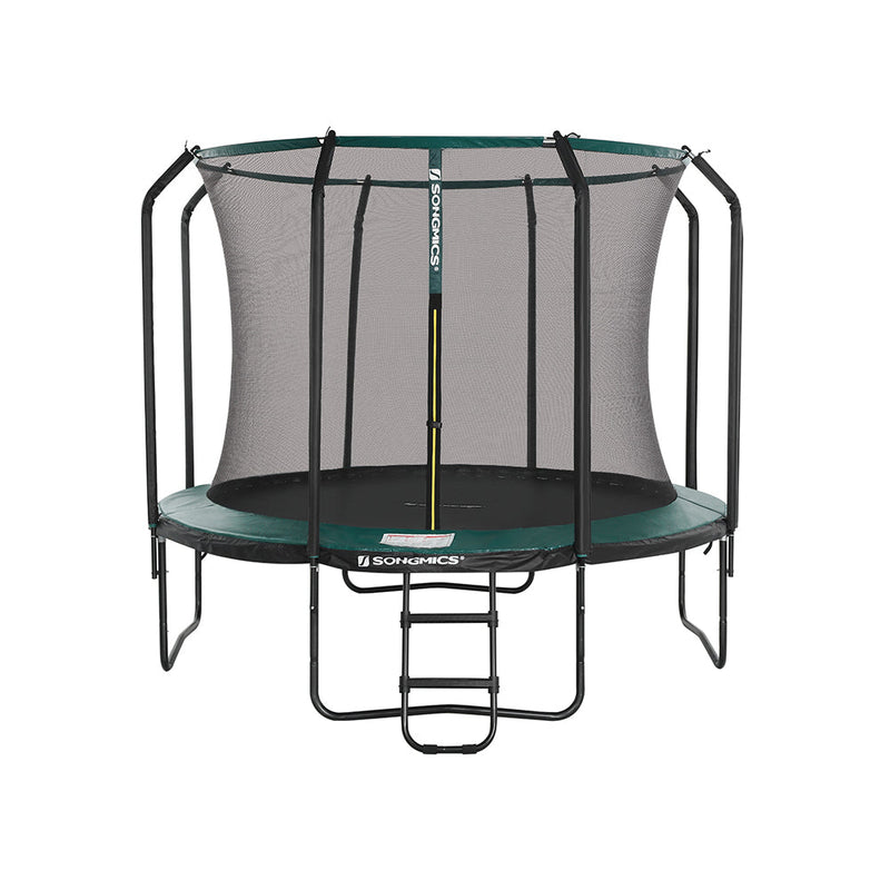 Trampoline 305 cm - Ronde tuintrampoline - Met veiligheidsnet en ladder - Donkergroen