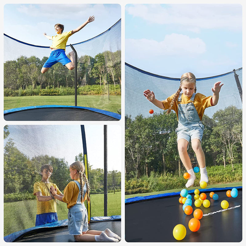 Trampoline - avec filet de sécurité et échelle - 305 cm - bleu foncé