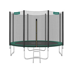 Trampoline Ø 305 cm - Round Garden Trampoline - Med sikkerhedsnet - med stige - grøn