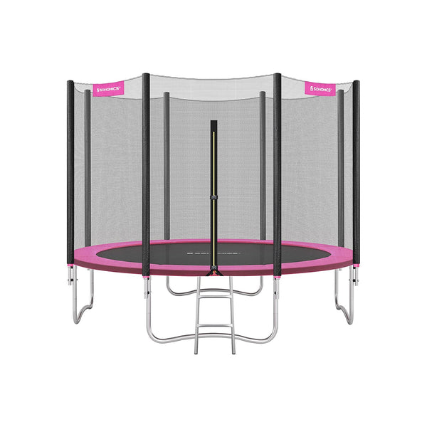 Trampoliini - puutarhatrampoliini - Ø 366 cm - turvaverkko - tikkaat - vaaleanpunainen