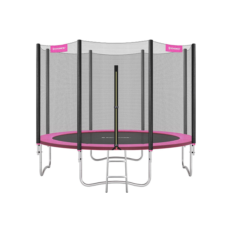 Trampolin - Garden Trampoline - Ø 366 cm - med säkerhetsnät - med stege - rosa