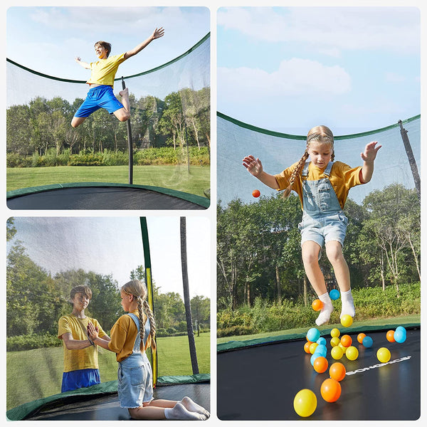 Trampoline - Trampoline de jardin - Trampoline ronde - avec filet de sécurité - vert / noir