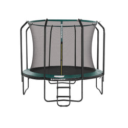 Grand trampoline - Ø 366 cm - avec réseau intérieur - avec filet de sécurité et échelle - vert