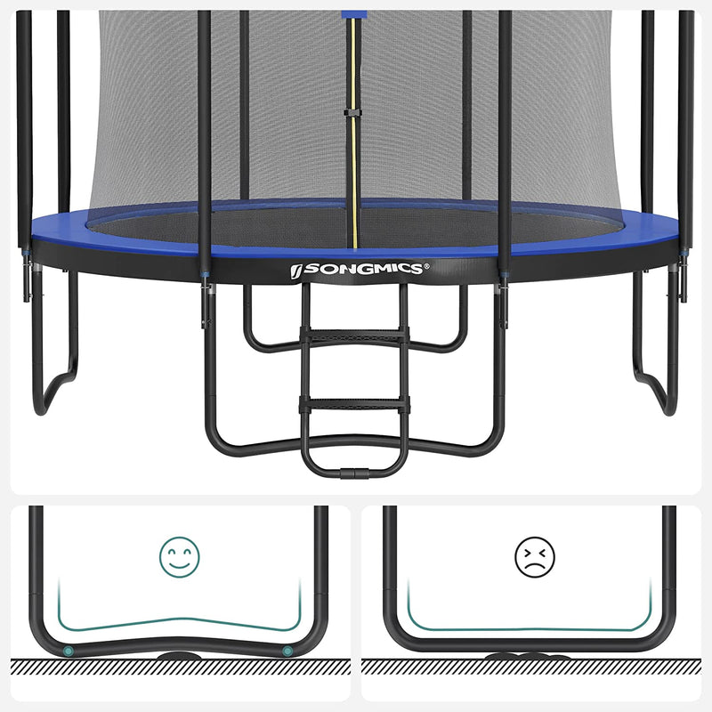 Trambulină - rotundă - 366 cm - cu plasă de siguranță și scară - albastru închis