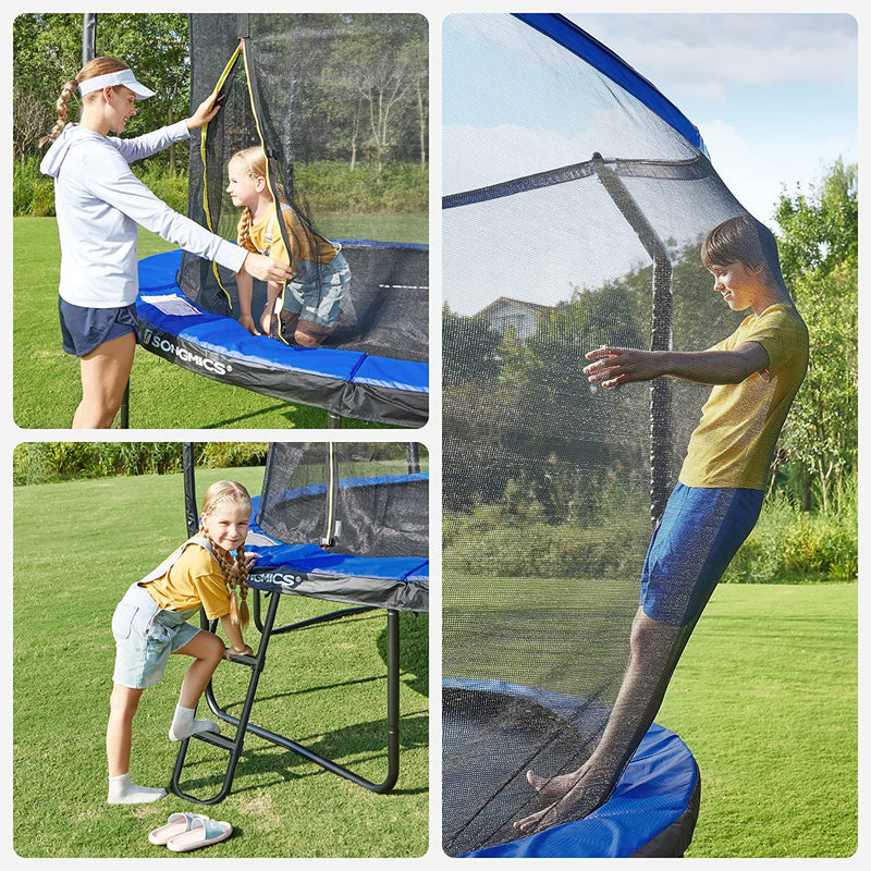 Trampoline - Round - 366 cm - Avec filet de sécurité et échelle - bleu foncé