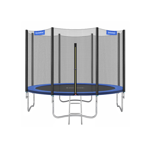 Trampolin - extra stor - 366 cm - med säkerhetsnät - med trappor - blått