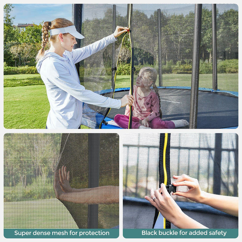 Trampoline Ø 366 cm - Met veiligheidsnet - Met ladder - Gevoerde stangen