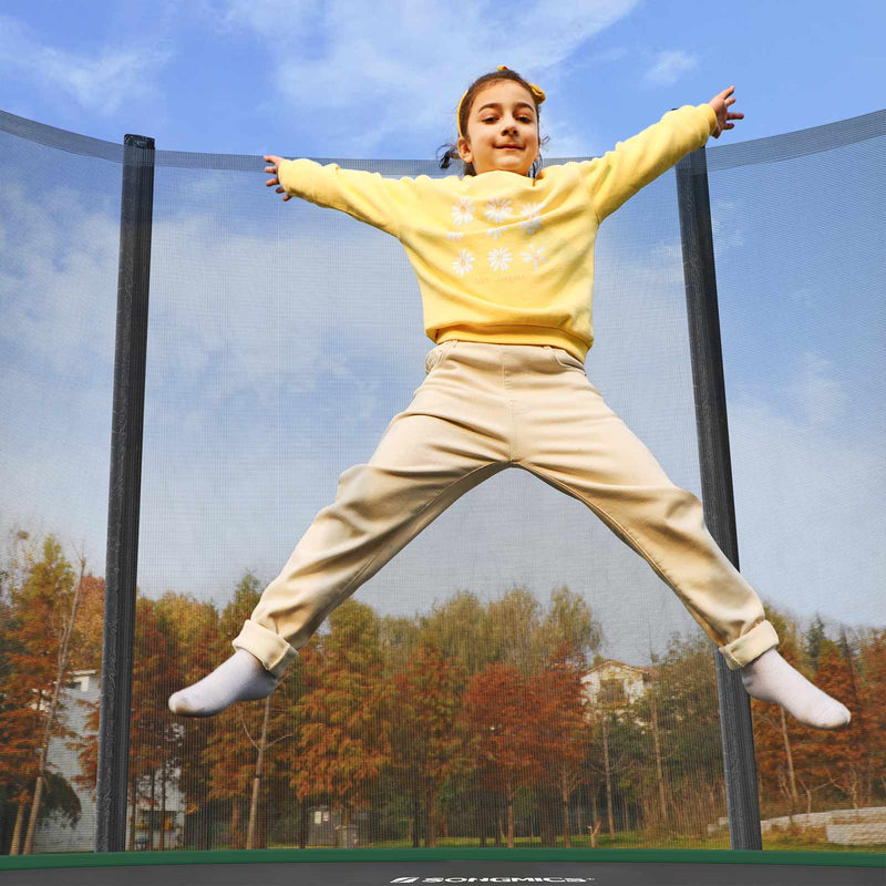 Trampoline - Trampoline de jardin - Ø 427 cm - avec filet de sécurité - avec escaliers - vert