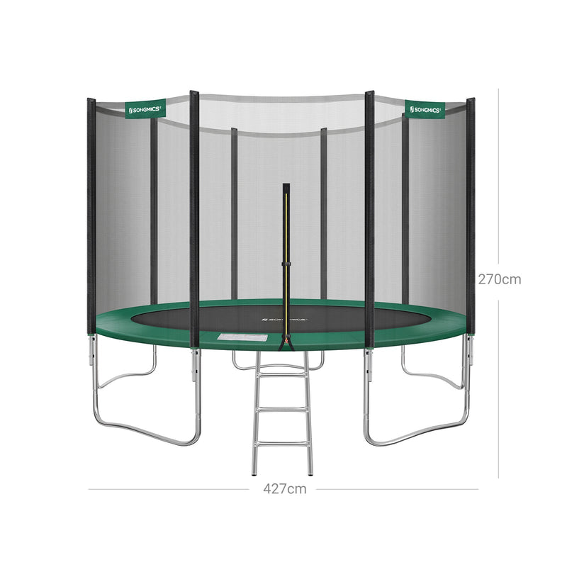 Trambulină - Garden Tramboline - Ø 427 cm - cu plasă de siguranță - cu scări - verde