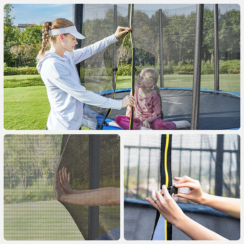 Trampolin - Garden Trampoline - Ø 183 cm - med säkerhetsnät - med trappor - blått