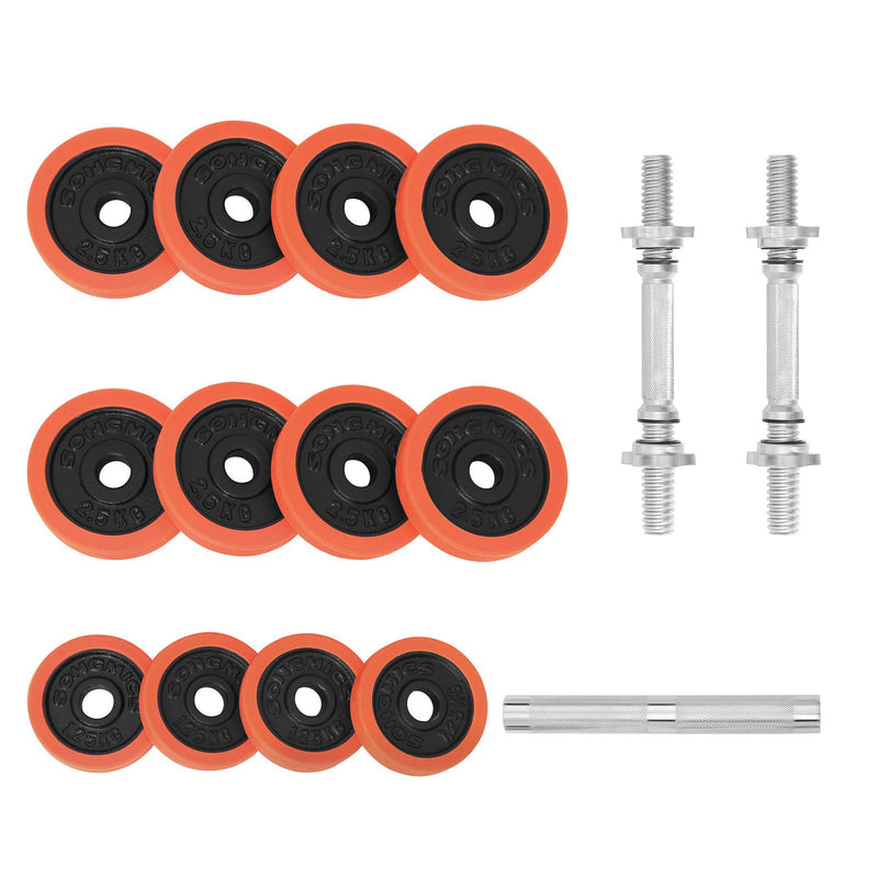 Halters - Dumbbell set - Verstelbaar - 25 KG - Oranje