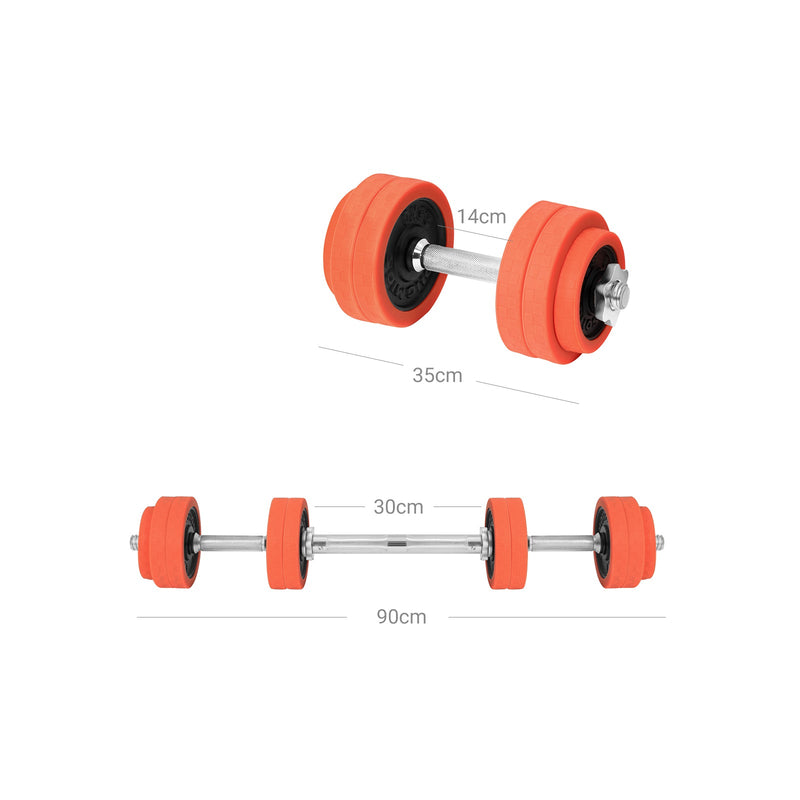 Halters - Dumbbell set - Verstelbaar - 25 KG - Oranje