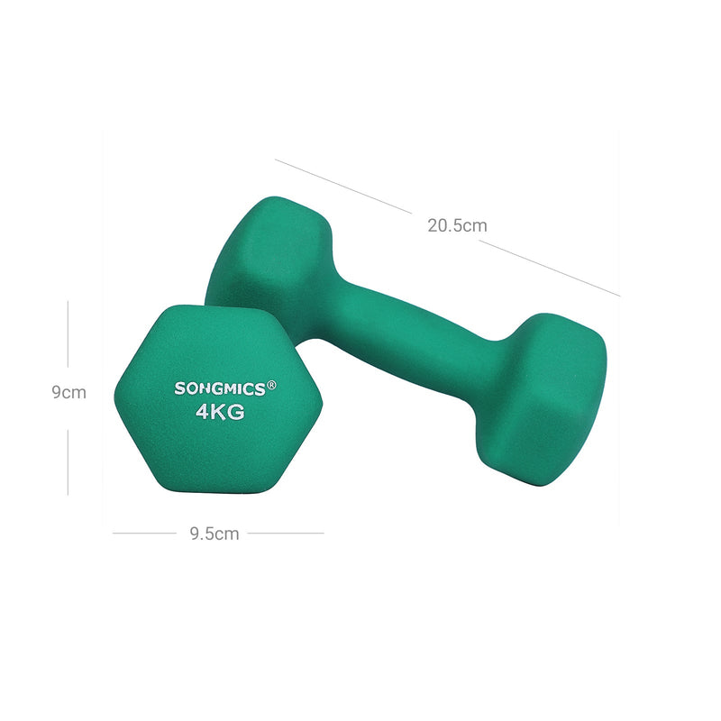 HALTERS - DUMBELLS - Ensemble de 2 - 4kg x 2 - vert