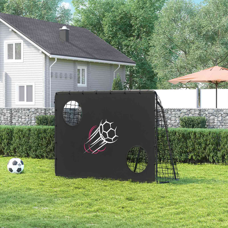 Fotbollsmål - med Target Wall - för barn - Metal Frame - Svart