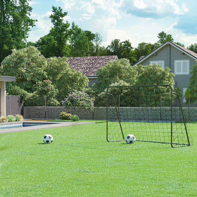 Objectif de football - Pour les enfants - Assemblage rapide - Cadre métallique - blanc