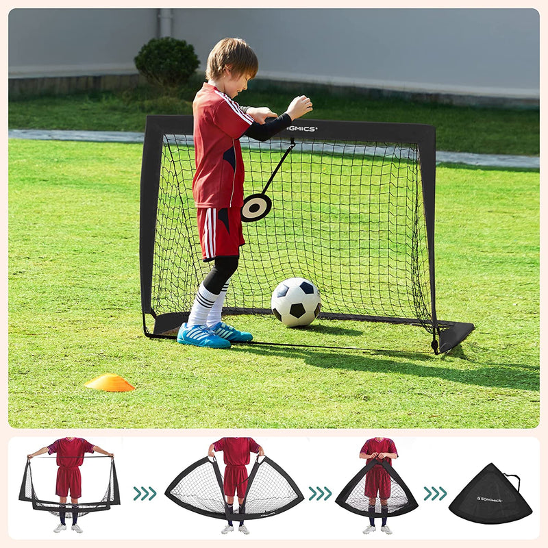 Buts de football - objectif de football - ensemble de 2 - portable - pliable - noir