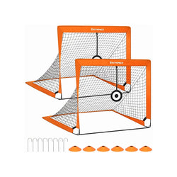 Objectif de football - Objectifs de football pour les enfants - Ensemble de 2 - portable - pliable - orange