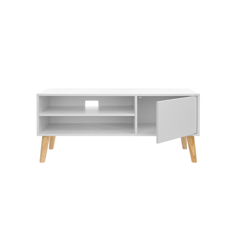 TV Cabinet - Lowboard - Television Table - Sofabord - Television Box - Moderne - Hvid