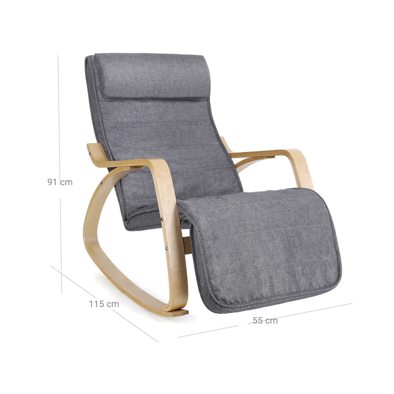 Scaun de stâncă - scaun de relaxare - Lounger - Grey