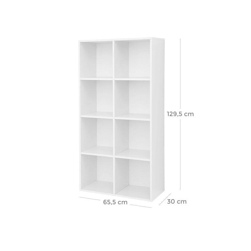 Bibliothèque - Bibelles - Bureau de bureau - avec 8 compartiments - blanc