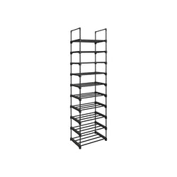 Pantof Rack - cu 10 rafturi - oțel metalic - 45x30x174cm - negru